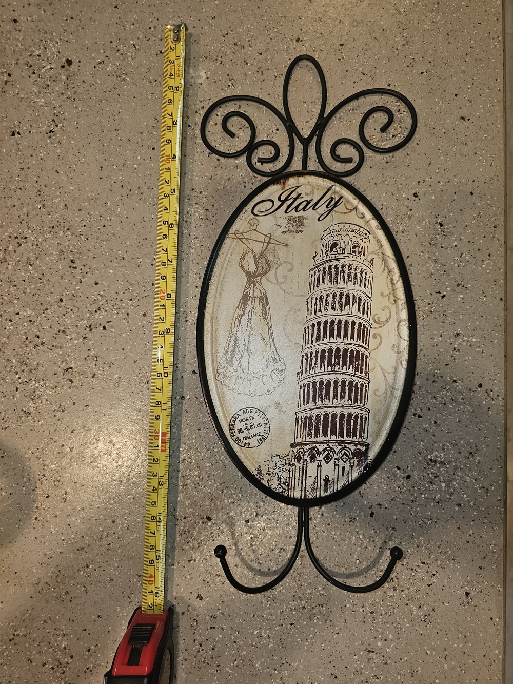 Source Unknown Italy Wall Hook - Black and Cream
